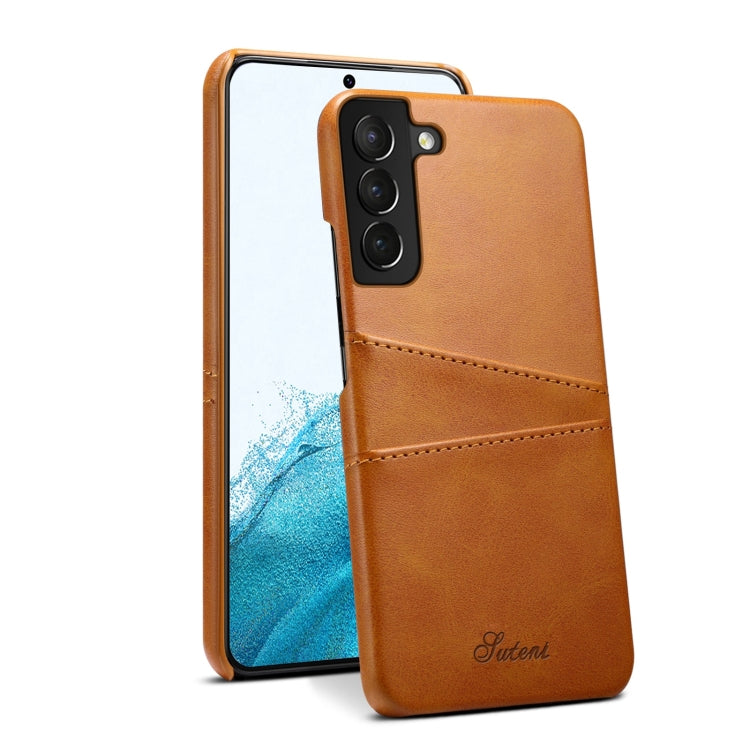 For Samsung Galaxy S22 Calf Texture Back Protective Phone Case with Card Slots