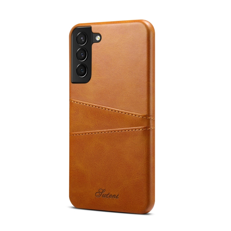 For Samsung Galaxy S22 Calf Texture Back Protective Phone Case with Card Slots