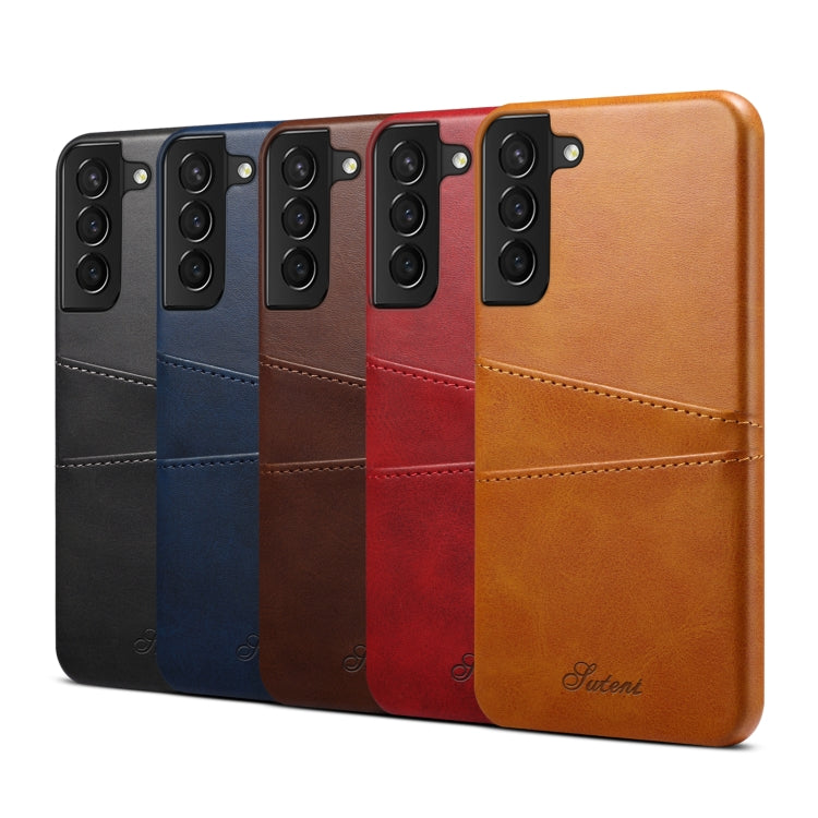 For Samsung Galaxy S22 Calf Texture Back Protective Phone Case with Card Slots