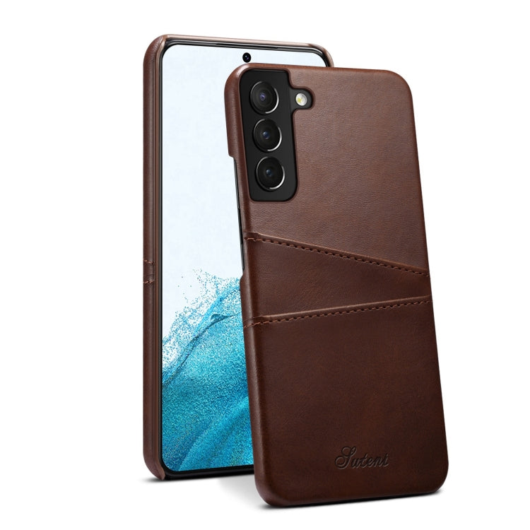 For Samsung Galaxy S22+ Calf Texture Back Protective Phone Case with Card Slots
