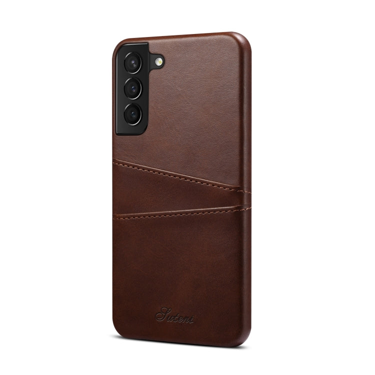 For Samsung Galaxy S22+ Calf Texture Back Protective Phone Case with Card Slots