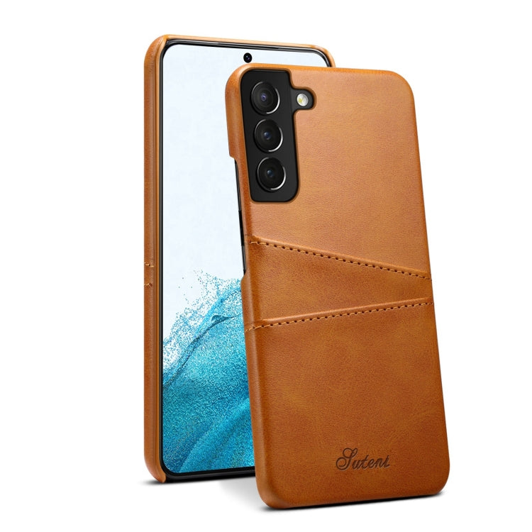 For Samsung Galaxy S22+ Calf Texture Back Protective Phone Case with Card Slots