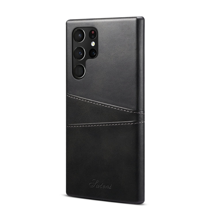 For Samsung Galaxy S22 Ultra Calf Texture Back Protective Phone Case with Card Slots