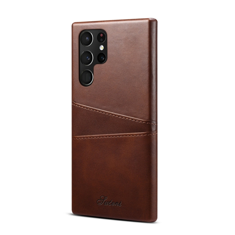 For Samsung Galaxy S22 Ultra Calf Texture Back Protective Phone Case with Card Slots