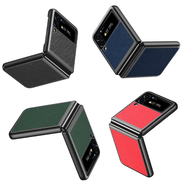 For Samsung Galaxy Z Flip4 Cross Texture All Inclusive Shockproof Protective Phone Case