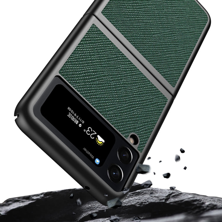 For Samsung Galaxy Z Flip4 Cross Texture All Inclusive Shockproof Protective Phone Case