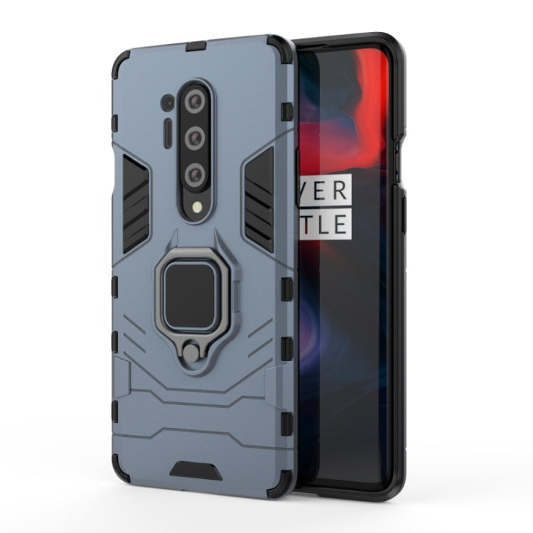 For OnePlus 8 Pro PC + TPU Shockproof Protective Case with Magnetic Ring Holder(Navy Blue)