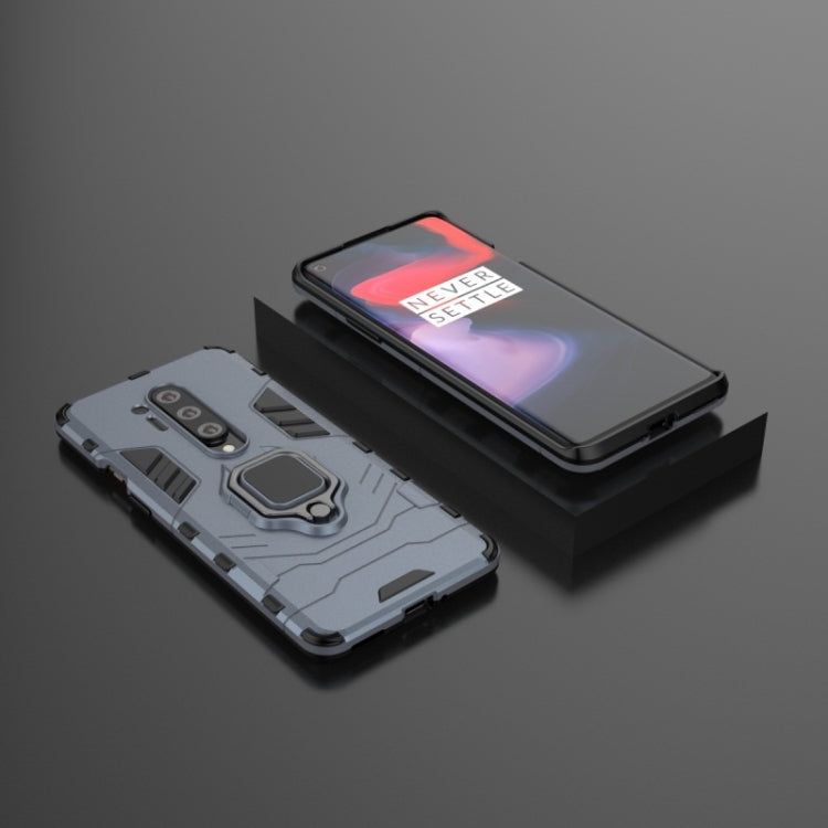 For OnePlus 8 Pro PC + TPU Shockproof Protective Case with Magnetic Ring Holder(Navy Blue)