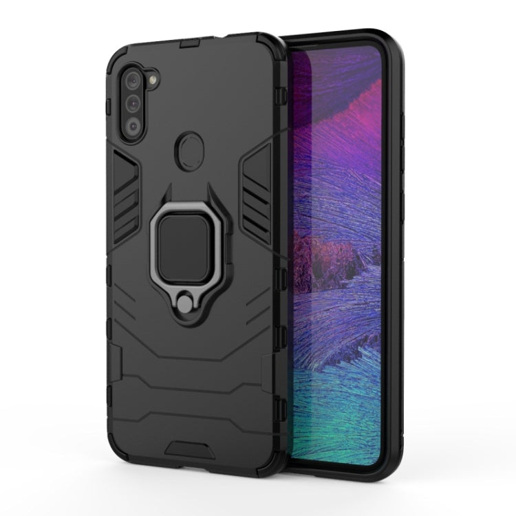 For Galaxy A11 PC + TPU Shockproof Protective Case with Magnetic Ring Holder