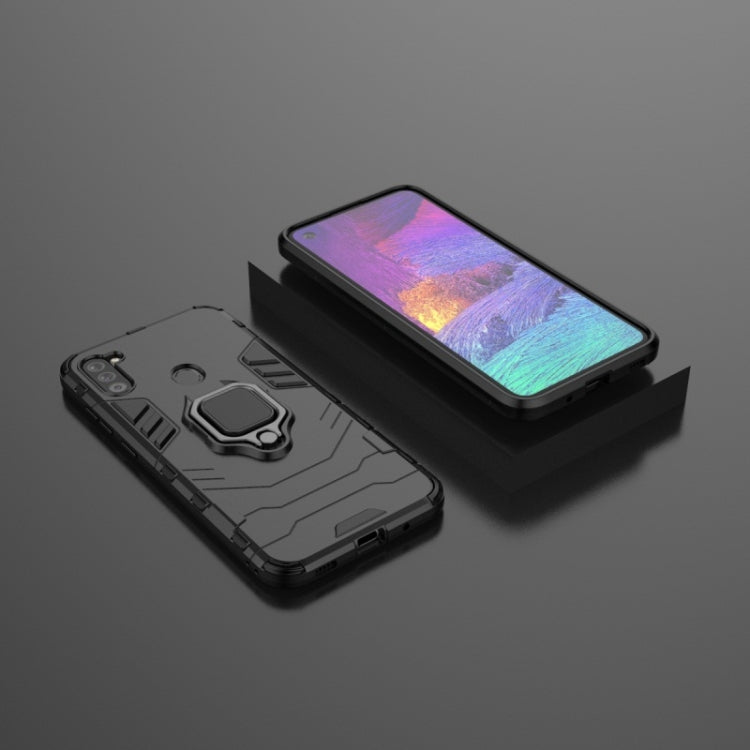 For Galaxy A11 PC + TPU Shockproof Protective Case with Magnetic Ring Holder