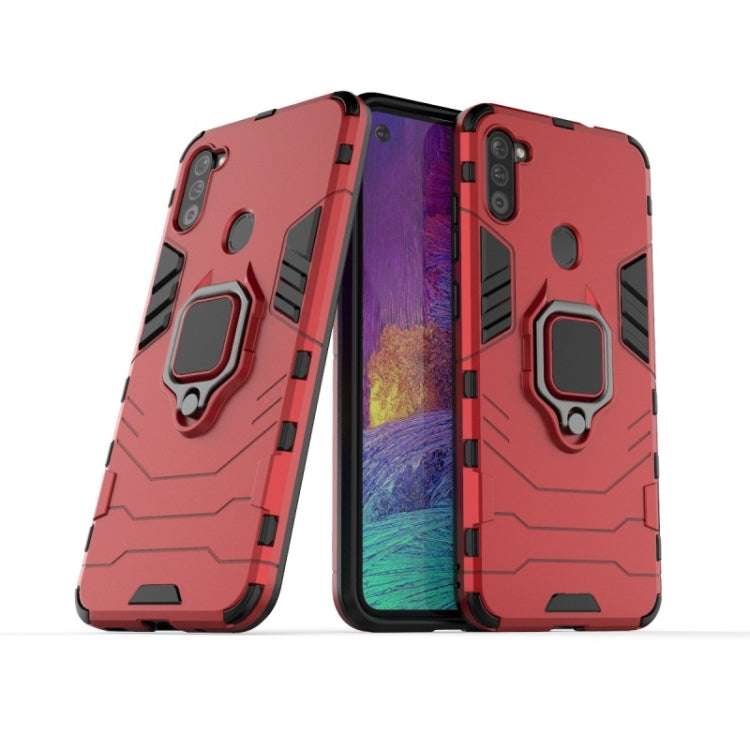For Galaxy A11 PC + TPU Shockproof Protective Case with Magnetic Ring Holder
