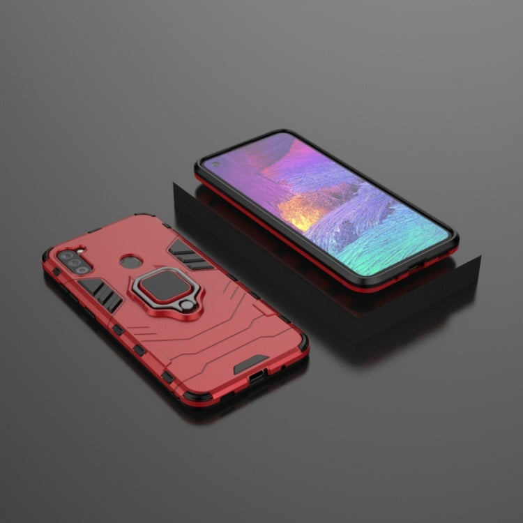 For Galaxy A11 PC + TPU Shockproof Protective Case with Magnetic Ring Holder