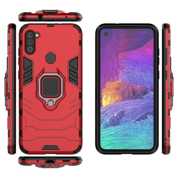 For Galaxy A11 PC + TPU Shockproof Protective Case with Magnetic Ring Holder