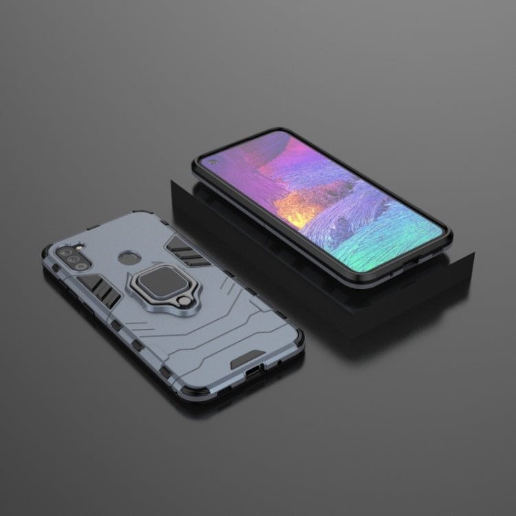 For Galaxy A11 PC + TPU Shockproof Protective Case with Magnetic Ring Holder