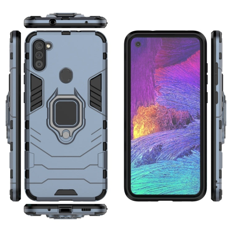 For Galaxy A11 PC + TPU Shockproof Protective Case with Magnetic Ring Holder