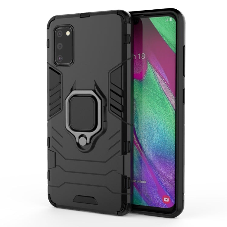 For Galaxy A41 PC + TPU Shockproof Protective Case with Magnetic Ring Holder