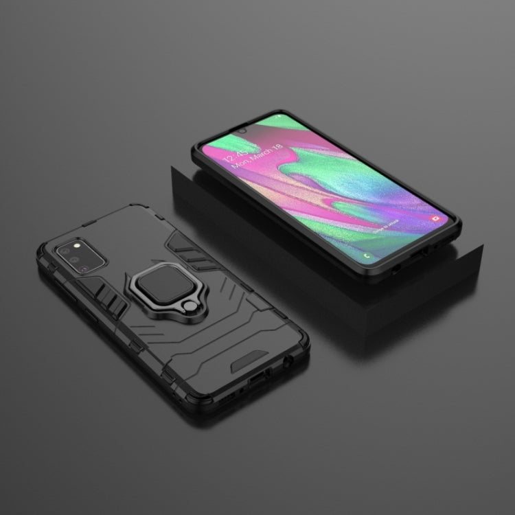 For Galaxy A41 PC + TPU Shockproof Protective Case with Magnetic Ring Holder
