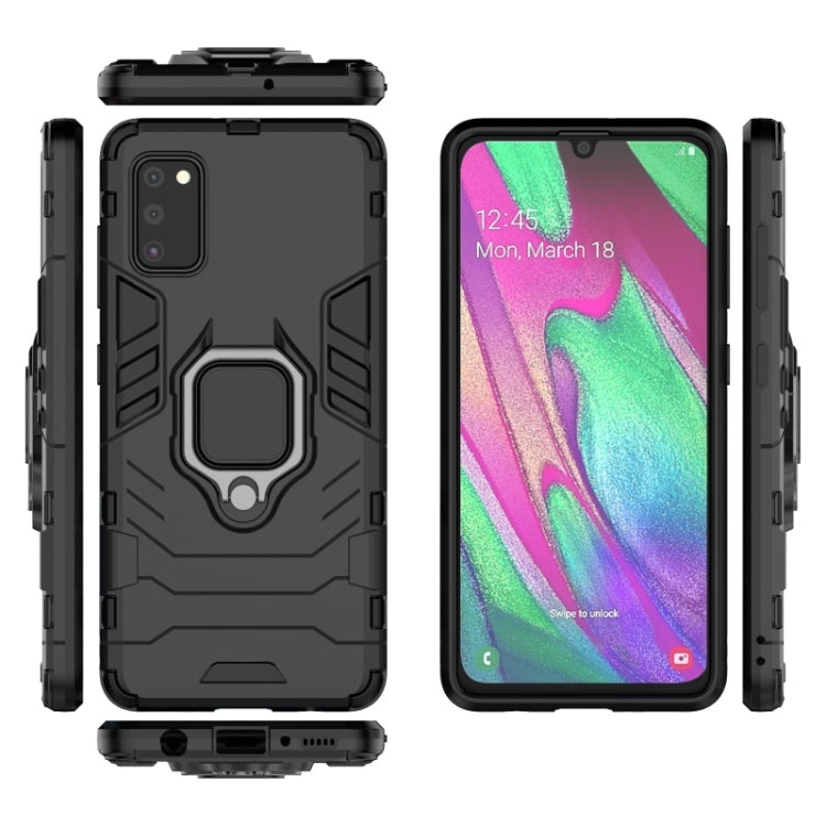 For Galaxy A41 PC + TPU Shockproof Protective Case with Magnetic Ring Holder