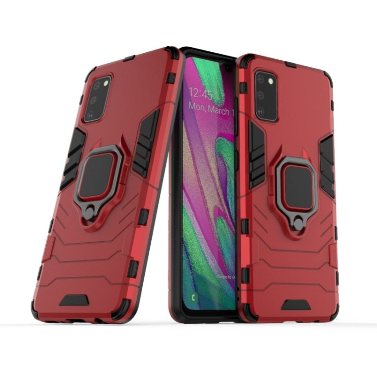 For Galaxy A41 PC + TPU Shockproof Protective Case with Magnetic Ring Holder