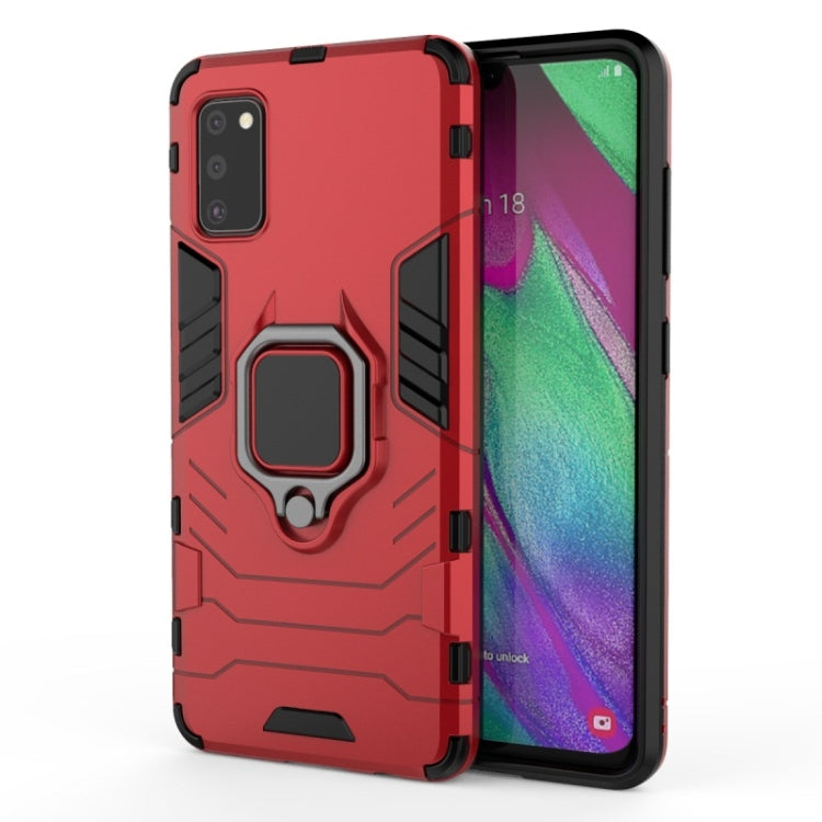 For Galaxy A41 PC + TPU Shockproof Protective Case with Magnetic Ring Holder