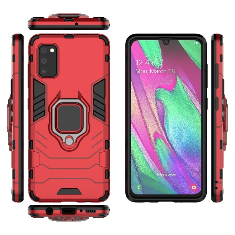 For Galaxy A41 PC + TPU Shockproof Protective Case with Magnetic Ring Holder