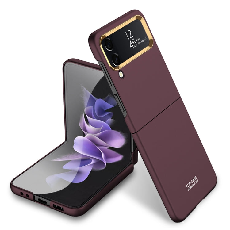 For Samsung Galaxy Z Flip4 GKK Ultra-thin Electroplating Lens Frame Phone Case