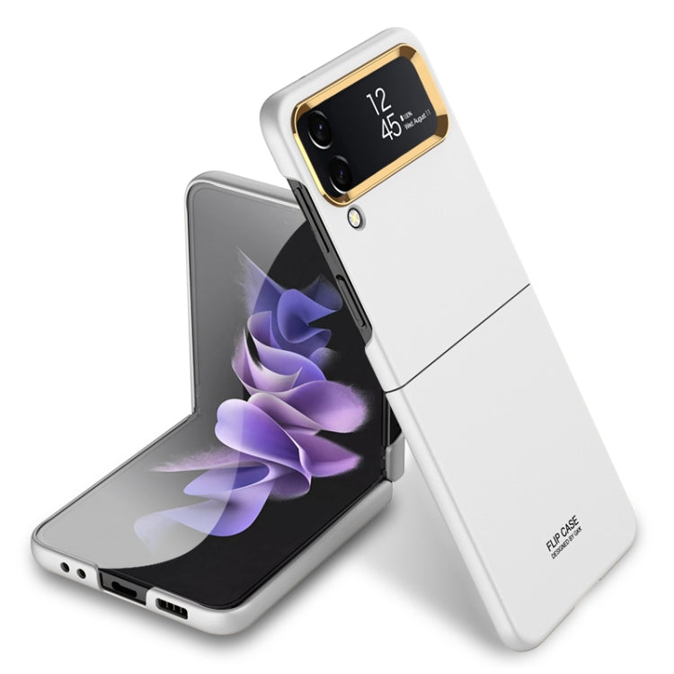 For Samsung Galaxy Z Flip4 GKK Ultra-thin Electroplating Lens Frame Phone Case