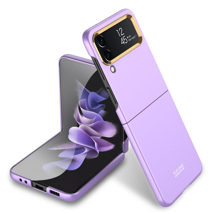 For Samsung Galaxy Z Flip4 GKK Ultra-thin Electroplating Lens Frame Phone Case