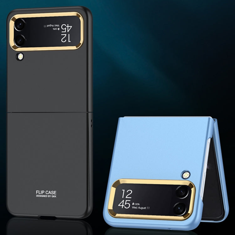For Samsung Galaxy Z Flip4 GKK Ultra-thin Electroplating Lens Frame Phone Case