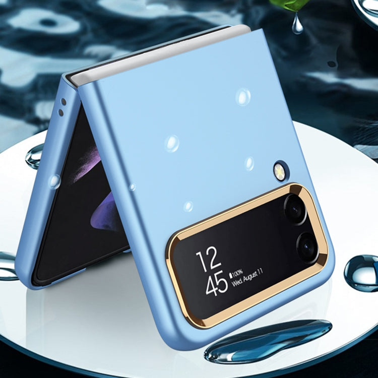 For Samsung Galaxy Z Flip4 GKK Ultra-thin Electroplating Lens Frame Phone Case