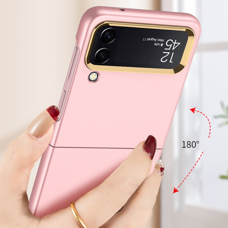 For Samsung Galaxy Z Flip4 GKK Ultra-thin Electroplating Lens Frame Phone Case