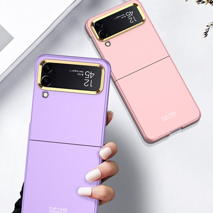 For Samsung Galaxy Z Flip4 GKK Ultra-thin Electroplating Lens Frame Phone Case
