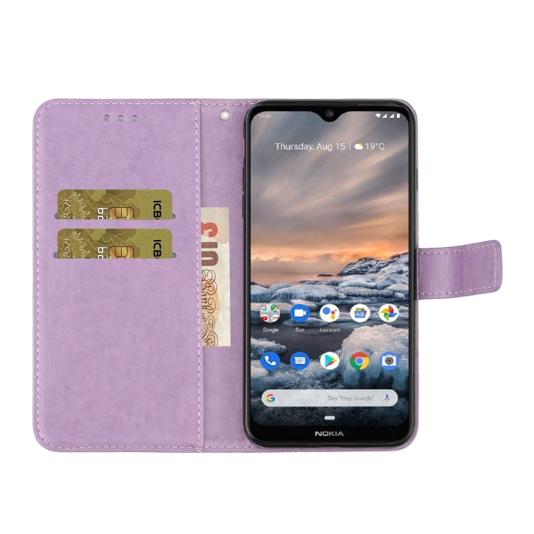 For Nokia 7.2 Diamond Encrusted Butterflies Love Flowers Pattern Horizontal Flip Leather Case with Holder & Card Slots & Wallet & Lanyard