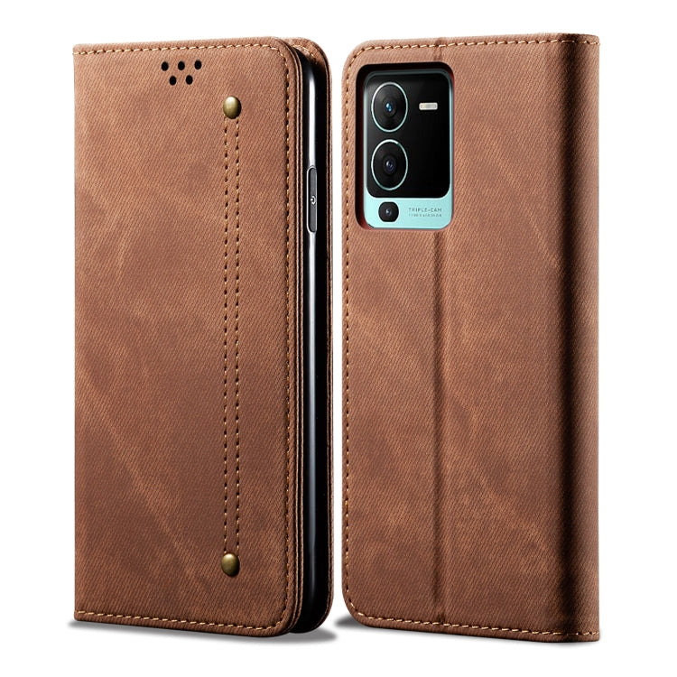 For vivo S15 Denim Texture Casual Style Horizontal Flip Leather Case