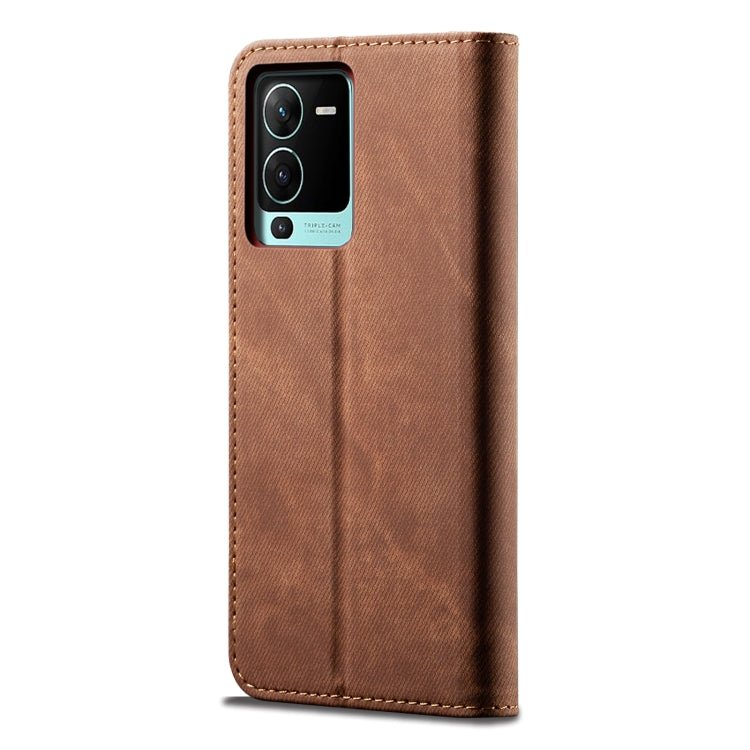 For vivo S15 Denim Texture Casual Style Horizontal Flip Leather Case