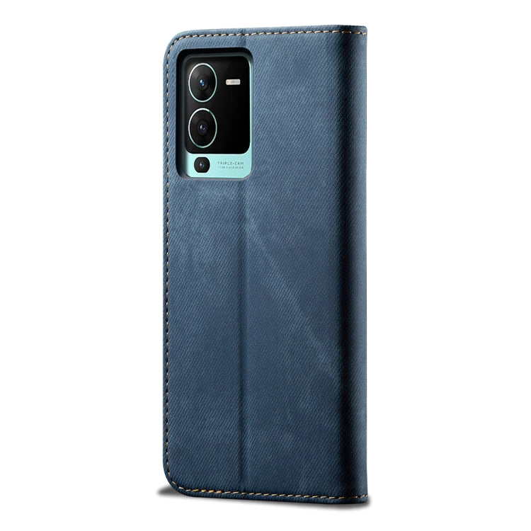 For vivo S15 Denim Texture Casual Style Horizontal Flip Leather Case