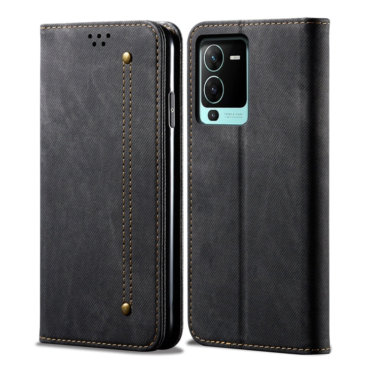 For vivo S15 Denim Texture Casual Style Horizontal Flip Leather Case