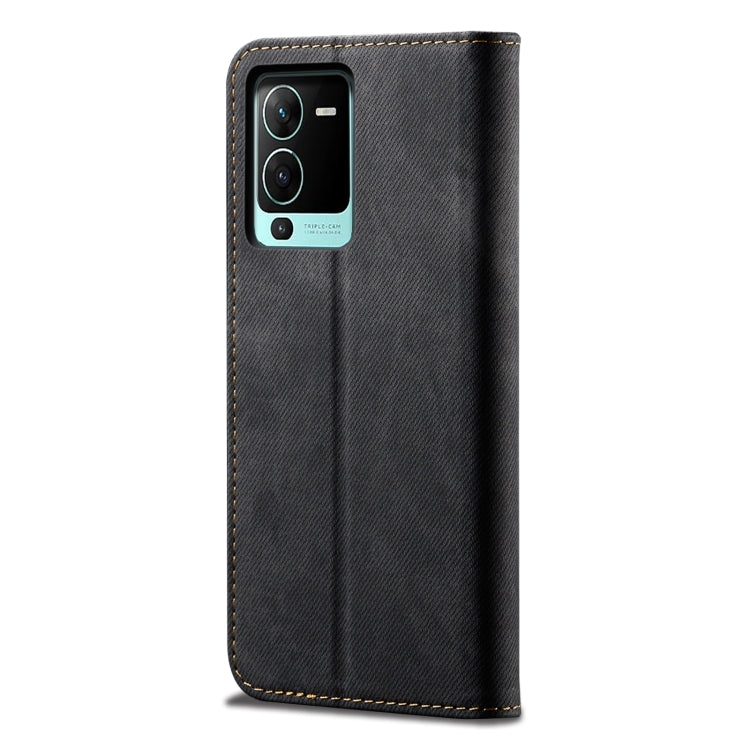 For vivo S15 Denim Texture Casual Style Horizontal Flip Leather Case