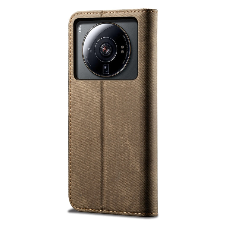 For Xiaomi 12S Ultra Denim Texture Casual Style Horizontal Flip Leather Case