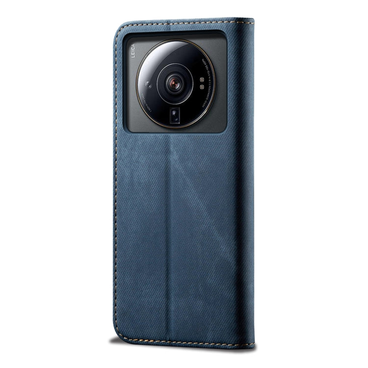 For Xiaomi 12S Ultra Denim Texture Casual Style Horizontal Flip Leather Case