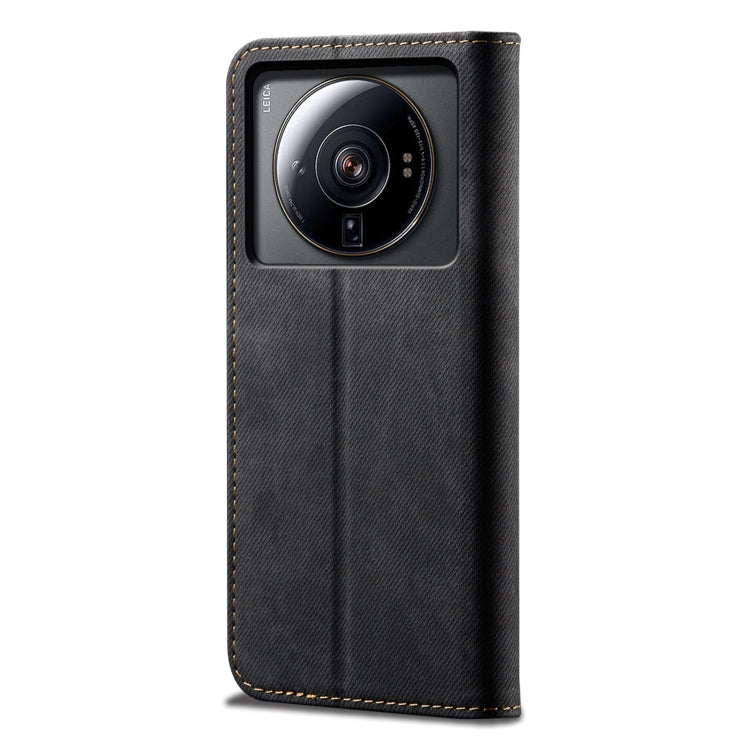 For Xiaomi 12S Ultra Denim Texture Casual Style Horizontal Flip Leather Case