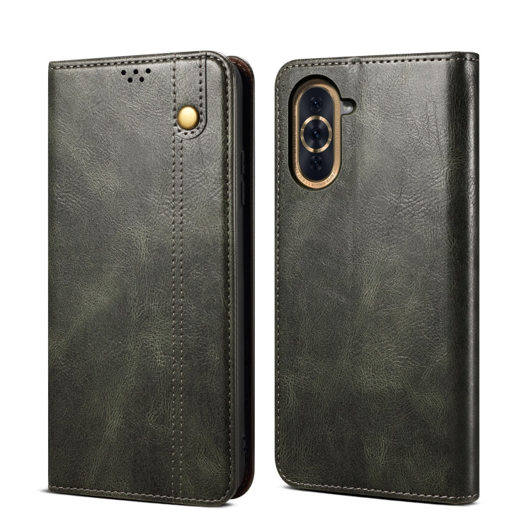 For Huawei Nova 10 4G Oil Wax Crazy Horse Texture Leather Phone Case