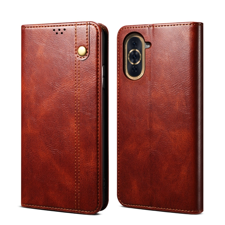 For Huawei Nova 10 4G Oil Wax Crazy Horse Texture Leather Phone Case