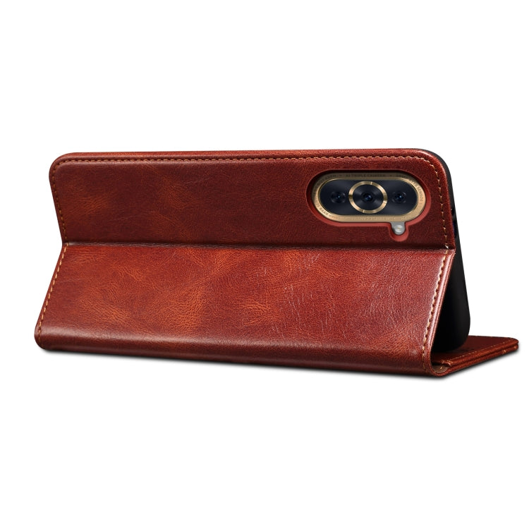 For Huawei Nova 10 4G Oil Wax Crazy Horse Texture Leather Phone Case