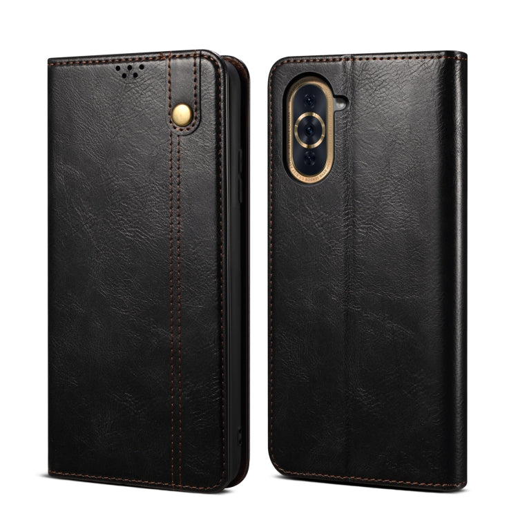 For Huawei Nova 10 4G Oil Wax Crazy Horse Texture Leather Phone Case