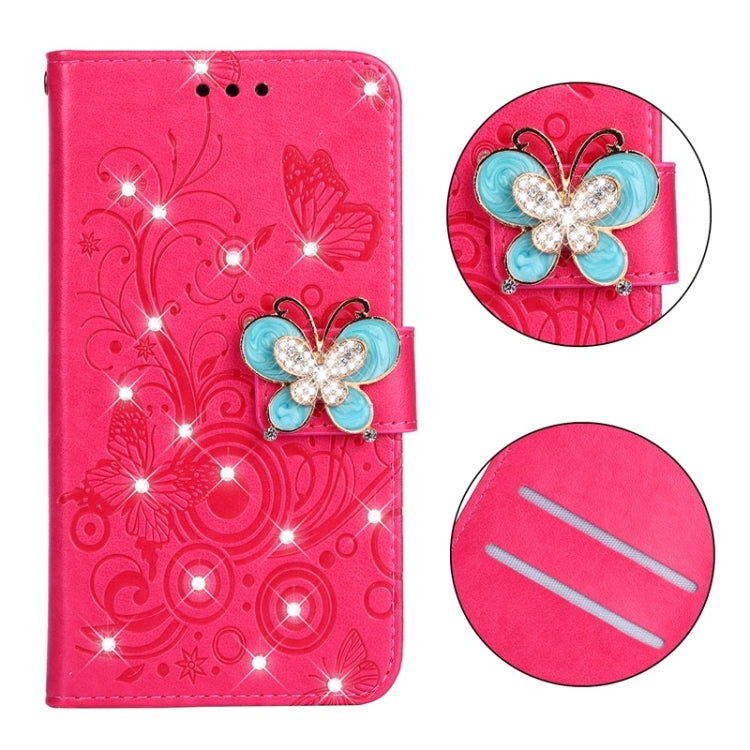 For OPPO A5 Diamond Encrusted Butterflies Love Flowers Pattern Horizontal Flip Leather Case with Holder & Card Slots & Wallet & Lanyard