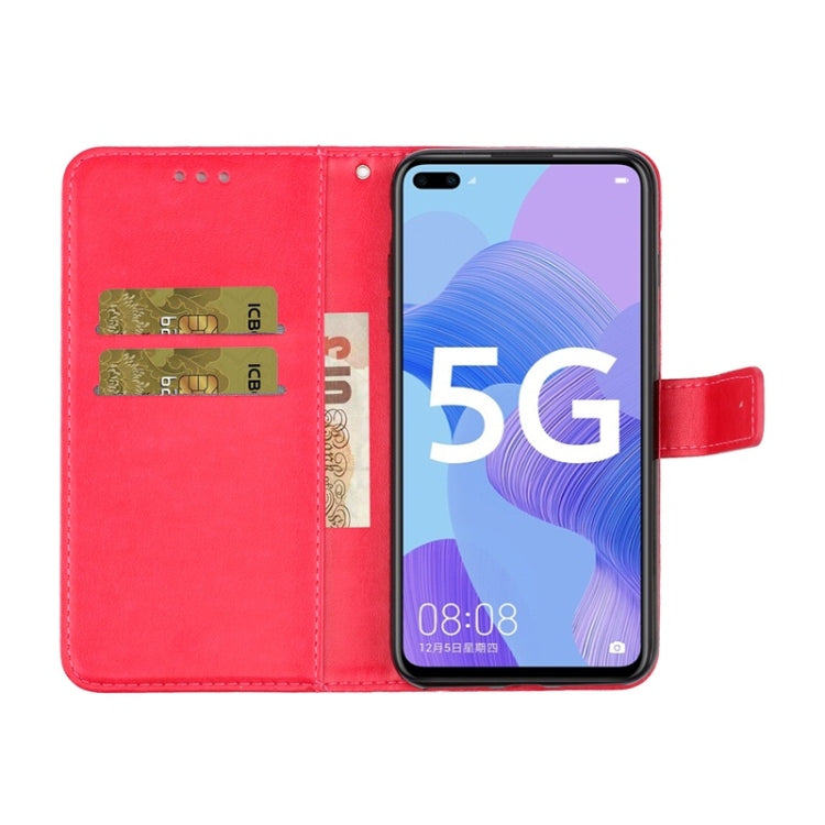For Huawei Nova 6 Diamond Encrusted Butterflies Love Flowers Pattern Horizontal Flip Leather Case with Holder & Card Slots & Wallet & Lanyard