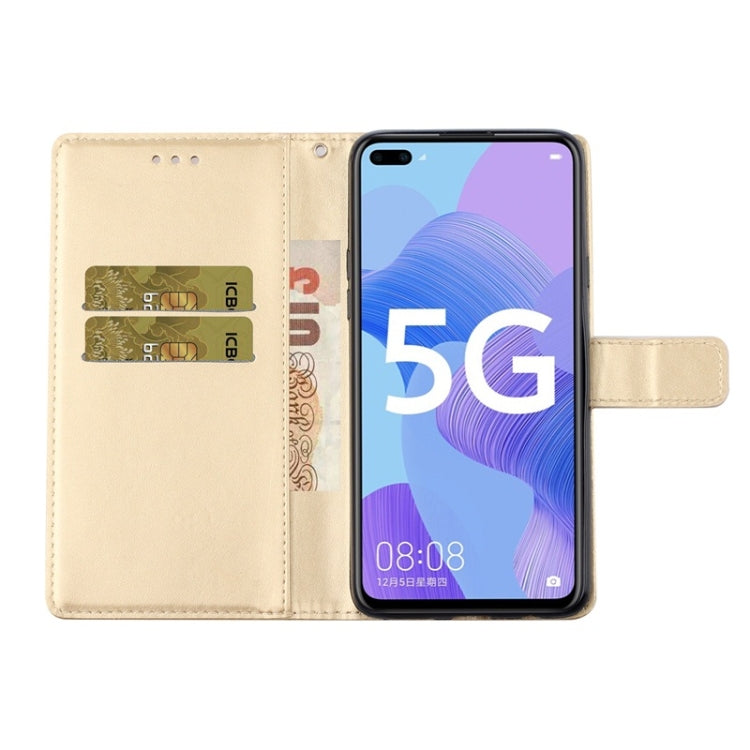For Huawei Nova 6 Diamond Encrusted Butterflies Love Flowers Pattern Horizontal Flip Leather Case with Holder & Card Slots & Wallet & Lanyard
