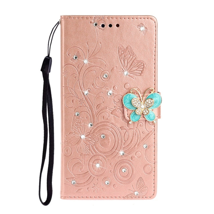 For Huawei Nova 6 Diamond Encrusted Butterflies Love Flowers Pattern Horizontal Flip Leather Case with Holder & Card Slots & Wallet & Lanyard
