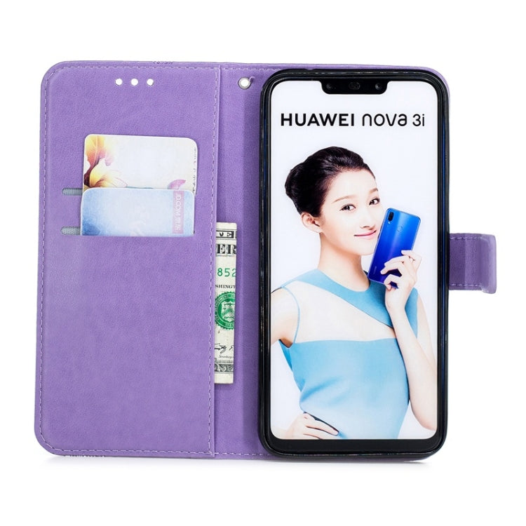 For Huawei Nova3 Diamond Encrusted Butterflies Love Flowers Pattern Horizontal Flip Leather Case with Holder & Card Slots & Wallet & Lanyard